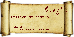 Ortlieb Éneás névjegykártya